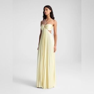 Daisy-Mae Yellow Monica Halter Maxi Dress - XS